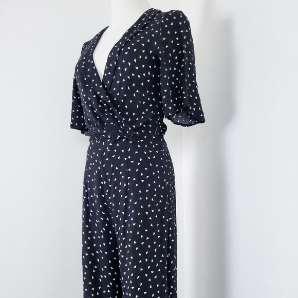 Reformation Alice Jumpsuit Wide Leg short sleeve triangle print bell sleeve - Picture 11 of 16